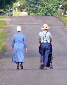 Amish walking